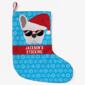 Christmas White French Bulldog Kleiner Weihnachtsstrumpf (Vorderseite)