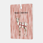 Christmas White Peppermint Deer Ornament Aus Metall (Vorderseite links)