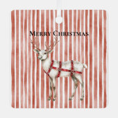 Christmas White Peppermint Deer Ornament Aus Metall (Vorderseite)