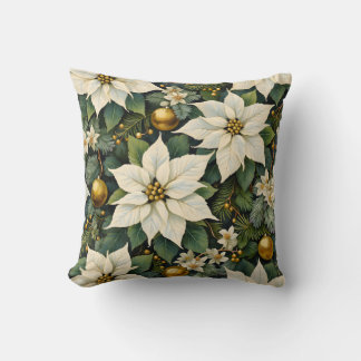 Christmas White Poinsettia Pillow Kissen