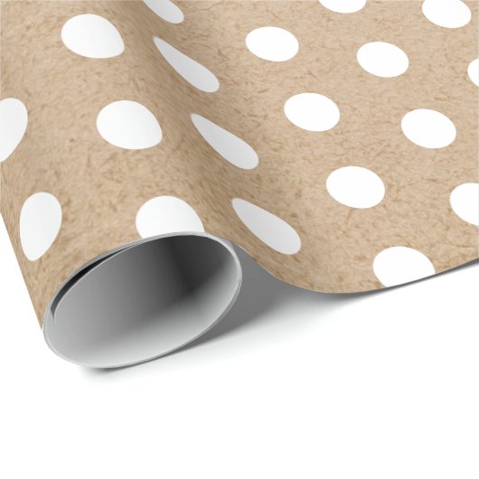 Christmas White Polka Dots Kraft Geschenkpapier (Rolleneckpunkt)