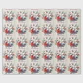 Christmas White Red Flowers Holidays Elegant Geschenkpapier (Flach)