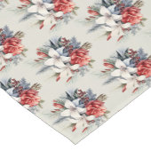 Christmas White Red Flowers Holidays Elegant Kurzer Tischläufer (Ecke)