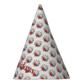 Christmas White Red Flowers Holidays Elegant Partyhütchen (Rechts)