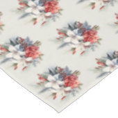 Christmas White Red Flowers Holidays Elegant Tischdecke (Schrägansicht)