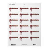 Christmas White Strumpf Red Satin Ribbon Adressaufkleber (Vorne)
