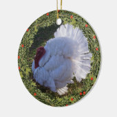 Christmas White Turkey Tom Keramik Ornament (Links)
