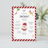 Christmas “Who is Most Likely” Santa Card Gam card Einladung (Stehend Vorderseite)