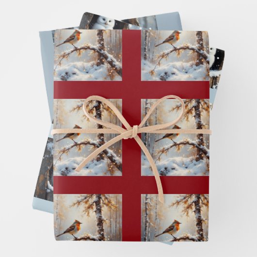 Christmas wild bird collection geschenkpapier set (Beispiel)