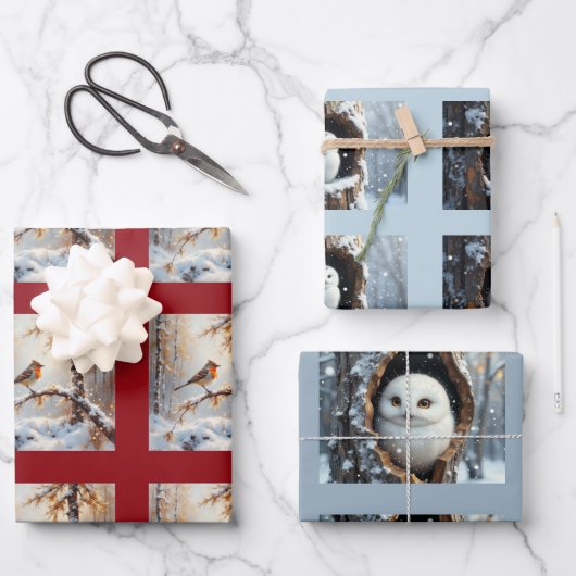 Christmas wild bird collection geschenkpapier set (Vorderseite)
