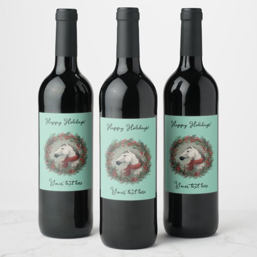 Christmas Wine Bottle Label customizable Weinetikett (Flaschen)