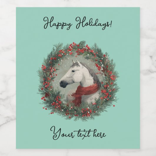 Christmas Wine Bottle Label customizable Weinetikett (Einzelnes Label)