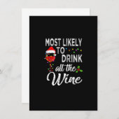 Christmas Wine Drinking, Most Likely To Drink All Einladung (Vorne/Hinten)