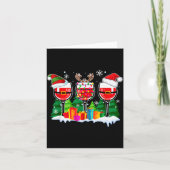 Christmas Wine - Funny Reindeer Santa Xmas Alcohol Karte (Vorderseite)