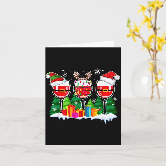 Christmas Wine - Funny Reindeer Santa Xmas Alcohol Karte (Gelbe Blume)