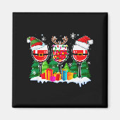 Christmas Wine - Funny Reindeer Santa Xmas Alcohol Magnet (Vorne)