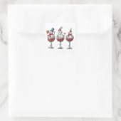 Christmas Wine Snowmen Holiday Spirits Xmas Quadratischer Aufkleber (Tasche)
