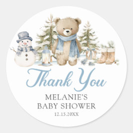 Christmas Winter Baby Shower Favor Runder Aufkleber