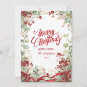 Christmas Winter Berry Wreath Feiertagskarte (Vorderseite)