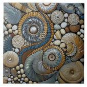 Christmas Winter Blue Beige Circle Pattern Fliese (Vorderseite)