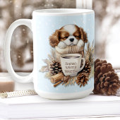 Christmas Winter Blue Cavalier King Charles Large Kaffeetasse