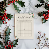 Christmas Winter Bridal Shower Bingo Game Card Einladung