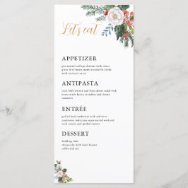 Christmas Winter Bridal Shower Let's Eat Menu Menükarte