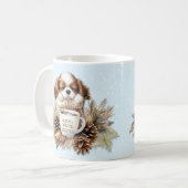 Christmas Winter Cavalier King Charles Dog Puppy Kaffeetasse (Vorderseite Links)