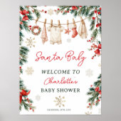  Christmas Winter Clothesline Santa Baby Shower Poster (Vorne)