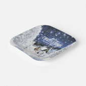 Christmas Winter Fairy Tale, Blue Merle Collie - Pappteller (Gewinkelt)