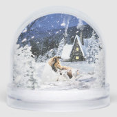 Christmas Winter Fairy Tale, Sable Collie Dog - Schneekugeln (Vorderseite)