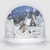 Christmas Winter Fairy Tale, Tricolor Collie Dog - Schneekugeln (Vorderseite)