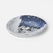 Christmas Winter Fairy Tale, Wolves in Snow - Pappteller (Schrägansicht)