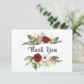 Christmas Winter Floral Bible Verse Christian Dankeskarte (Stehend Vorderseite)