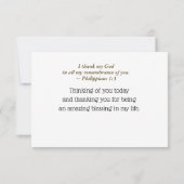 Christmas Winter Floral Bible Verse Christian Dankeskarte (Rückseite)