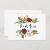 Christmas Winter Floral Bible Verse Christian Dankeskarte (Vorne/Hinten)