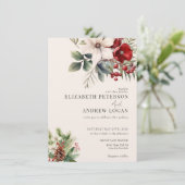 Christmas Winter Floral | Christmas Wedding Einladung (Stehend Vorderseite)