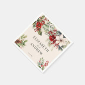 Christmas Winter Floral |  Wedding  Serviette (Ecke)