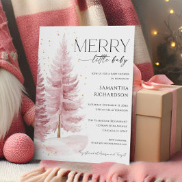 Christmas Winter Girl Merry Little Baby Shower Einladung