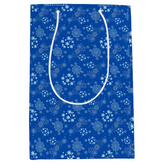 Christmas Winter Hanukkah Snowflake design  Mittlere Geschenktüte (Vorderseite)