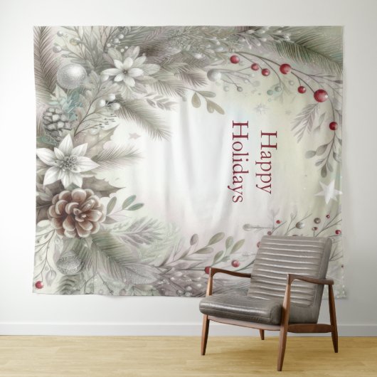Christmas Winter Holiday Backdrop Wandteppich (Beispiel (Horizontal))