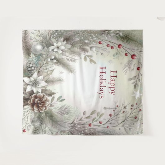 Christmas Winter Holiday Backdrop Wandteppich (Vorderseite (Horizontal))