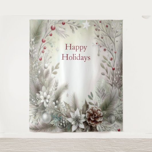 Christmas Winter Holiday Backdrop Wandteppich (Vorderseite)