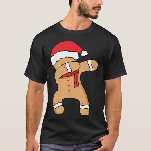 Christmas winter holiday dance dabbing gingerbread T-Shirt (Vorderseite)