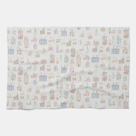 Christmas Winter House Tea Towel Geschirrtuch