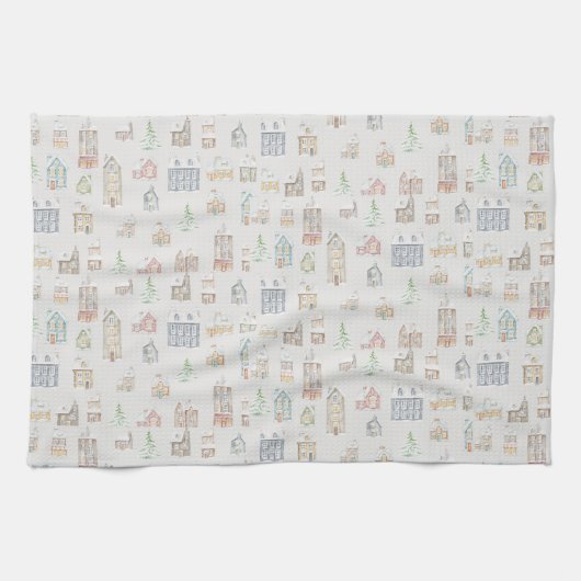 Christmas Winter House Tea Towel Geschirrtuch (Horizontal)