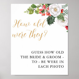 Christmas Winter How Old Were They Bridal Shower Poster