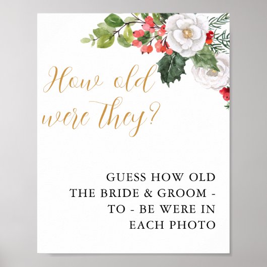 Christmas Winter How Old Were They Bridal Shower Poster (Vorne)