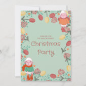Christmas Winter Lamb Floral Border Illustration Einladung (Vorderseite)