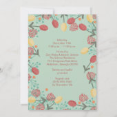 Christmas Winter Lamb Floral Border Illustration Einladung (Rückseite)